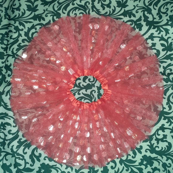 3/$15 Red with Gold Polka Dots Baby Tutu - Picture 2 of 3